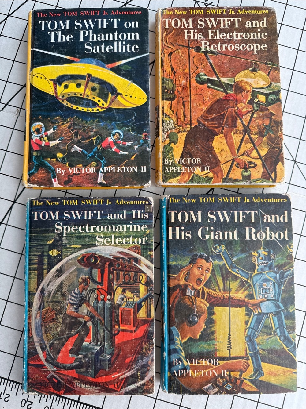 Lot 4 Vintage Tom Swift Jr Hardcover Sci Fi Books Giant Robot Phantom Satellite